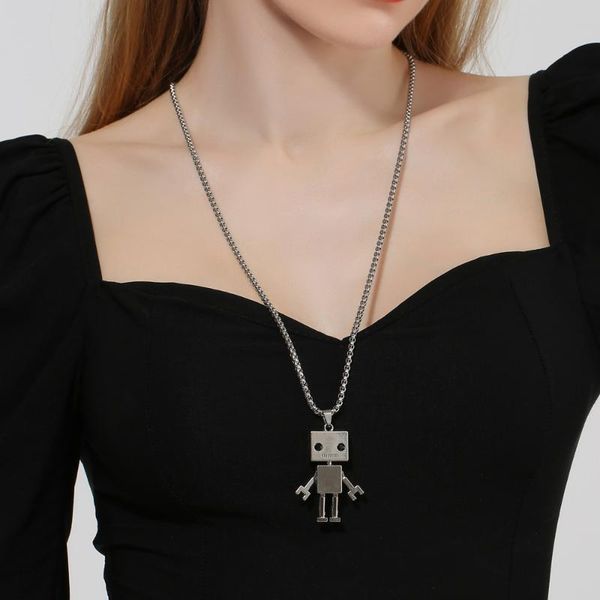 pendant necklaces retro necklace hip hop street design limbs movable robot personality birthday gift accessories, Silver
pendant necklaces retro necklace hip hop street design limbs movable robot personality birthday gift accessories, Silver