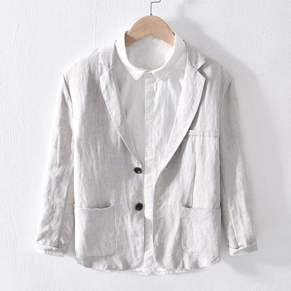 men's suits & blazers 829 spring men blazer linen natural fabric comfortable breathable business casual plus size loose gentleman suit, White;black
men's suits & blazers 829 spring men blazer linen natural fabric comfortable breathable business casual plus size loose gentleman suit, White;black