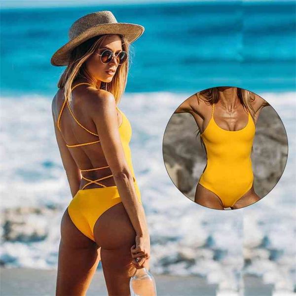 yellow backless swimsuit women padded swimwear bandage solid bikini beach bathing suit monokini swim wear 210728, White;black
yellow backless swimsuit women padded swimwear bandage solid bikini beach bathing suit monokini swim wear 210728, White;black