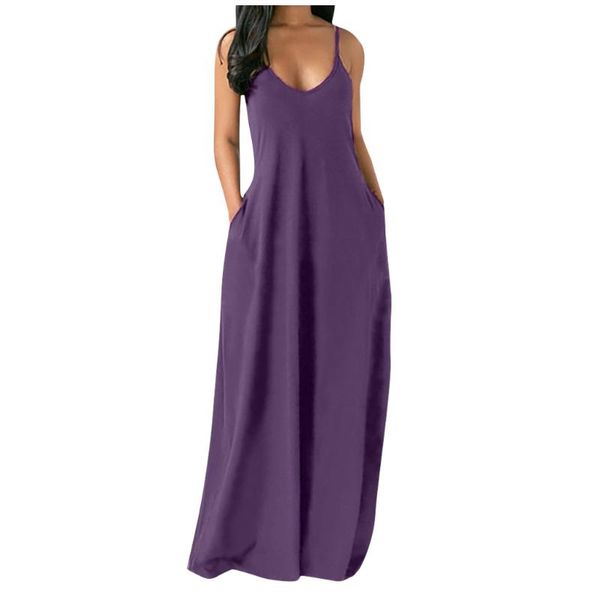40# solid bohemia long maxi dress women plus size strap sleeveless o-neck pockets female robe femme casual dresses, Black;gray
40# solid bohemia long maxi dress women plus size strap sleeveless o-neck pockets female robe femme casual dresses, Black;gray