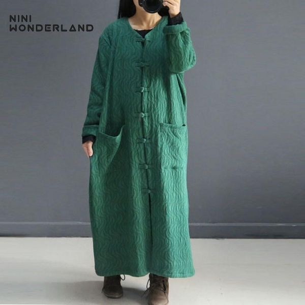women's trench coats nini wonderland 2021 autumn cotton linen jacquard coat women chinese style long cardigan female loose large size, Tan;black
women's trench coats nini wonderland 2021 autumn cotton linen jacquard coat women chinese style long cardigan female loose large size, Tan;black