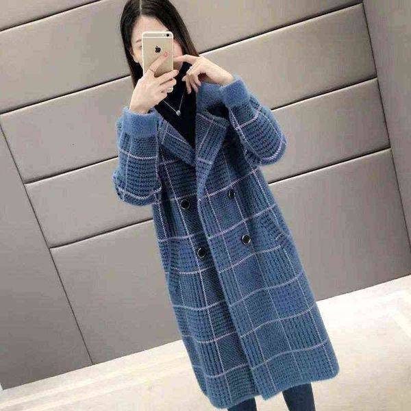 imitation mink coat women's sweater cardigan medium length 2021 autumn and winter thickened loose checked double-sided, Black
imitation mink coat women's sweater cardigan medium length 2021 autumn and winter thickened loose checked double-sided, Black