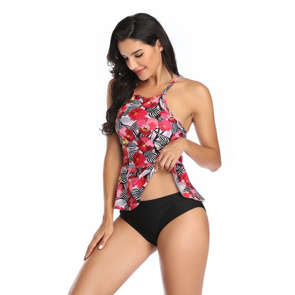 women's swimmer swimsuit printed bikini split skirt large size slim conservative lady, White;black
women's swimmer swimsuit printed bikini split skirt large size slim conservative lady, White;black