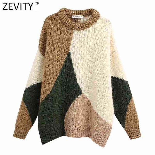 zevity women vintage o neck color matching casual loose knitting sweater ladies chic long sleeve brand pullovers s511 210419, White;black
zevity women vintage o neck color matching casual loose knitting sweater ladies chic long sleeve brand pullovers s511 210419, White;black