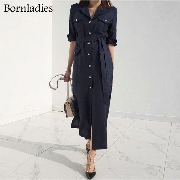 casual dresses bornladies 2021 summer elegant office lady v-neck dress women single-breasted a-line long half sleeve loose vestidos, Black;gray
casual dresses bornladies 2021 summer elegant office lady v-neck dress women single-breasted a-line long half sleeve loose vestidos, Black;gray