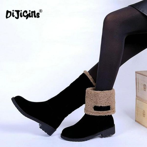 plus size 35-40 women casual winter warm fur snow mid-calf boots shoes female flats round toe work mujer, Black
plus size 35-40 women casual winter warm fur snow mid-calf boots shoes female flats round toe work mujer, Black