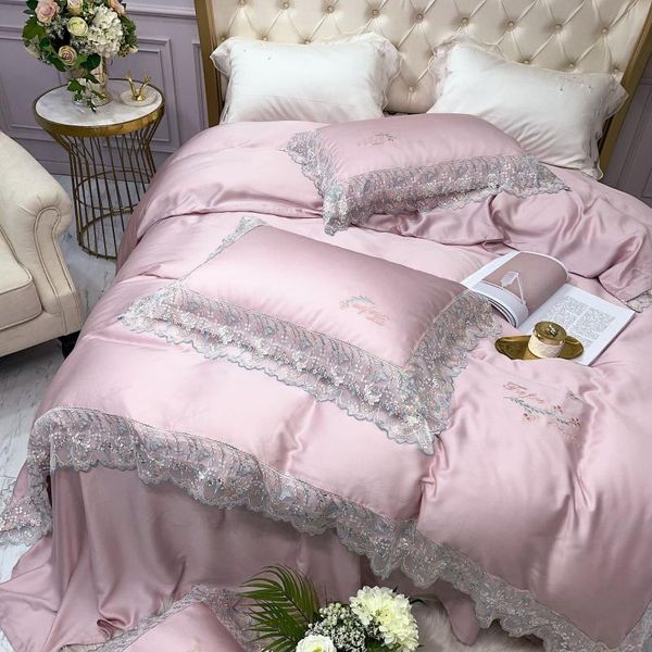 bedding sets light luxury lace 80 double-sided tencel four-piece princess wind bare sleeping silky quilt cover bed sheet
bedding sets light luxury lace 80 double-sided tencel four-piece princess wind bare sleeping silky quilt cover bed sheet