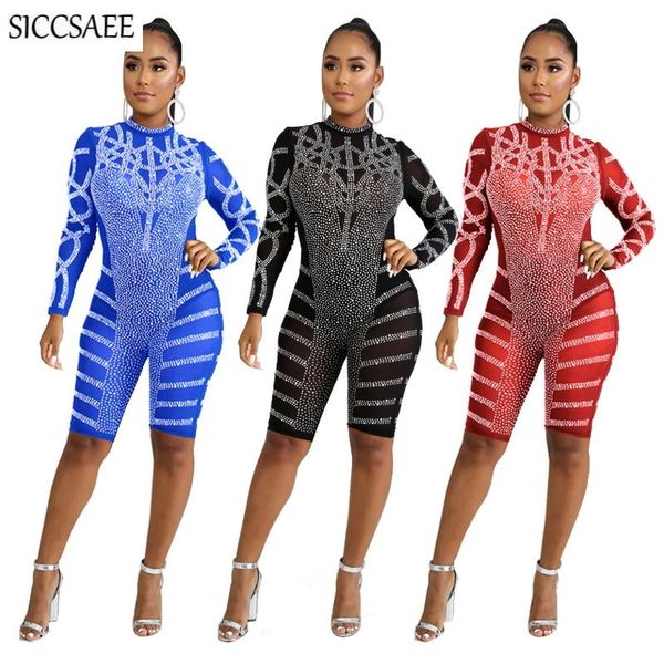 women's jumpsuits & rompers turtleneck see through mesh bandage for women 2021 luxury back zip bodycon playsuits rhinestone beading bod, Black;white
women's jumpsuits & rompers turtleneck see through mesh bandage for women 2021 luxury back zip bodycon playsuits rhinestone beading bod, Black;white