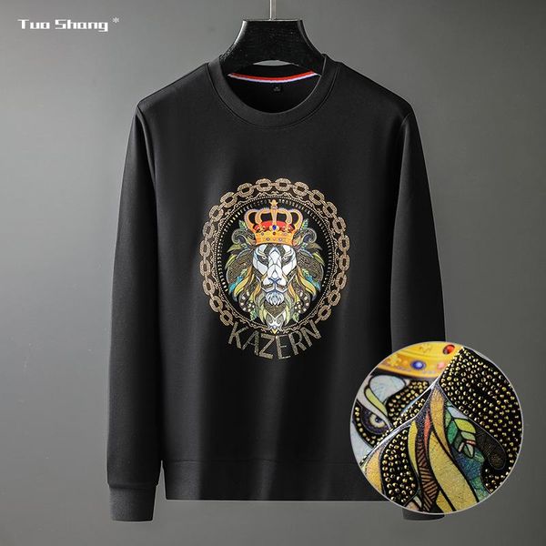 men's hoodies & sweatshirts 2021 mens fashion rhinestones lion printed full slim casual streetwear autumn hoodie men ropa para hombre, Black
men's hoodies & sweatshirts 2021 mens fashion rhinestones lion printed full slim casual streetwear autumn hoodie men ropa para hombre, Black