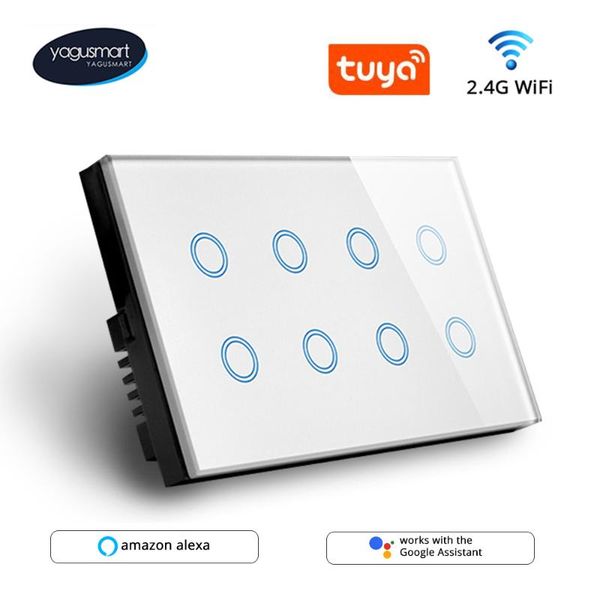 smart home control yagusmart tuya wifi touch light switch 8 gang neutral required alexa google life app voice wall 
smart home control yagusmart tuya wifi touch light switch 8 gang neutral required alexa google life app voice wall