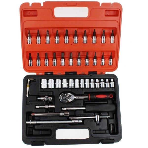 professional hand tool sets 46pcs/set car repair tools socket set 1/4'' drive ratchet wrench spanner screwdrive hex kits household
professional hand tool sets 46pcs/set car repair tools socket set 1/4'' drive ratchet wrench spanner screwdrive hex kits household