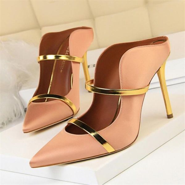 slippers 2021 women's shoes shallow mouth silk satin word belt pointed toe authentic 10cm high heels fashion, Black
slippers 2021 women's shoes shallow mouth silk satin word belt pointed toe authentic 10cm high heels fashion, Black