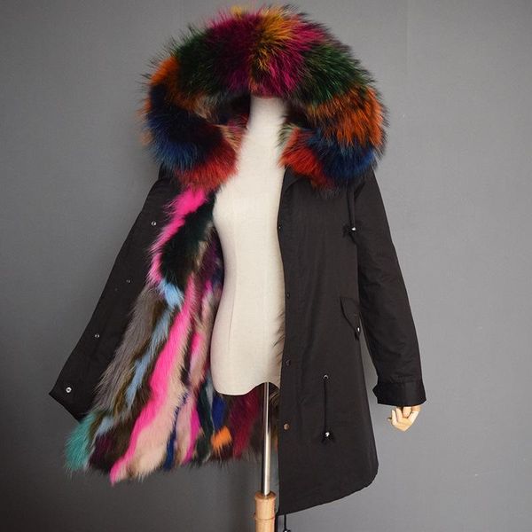 natural raccoon dog fur collar hooded women's real liner parkas women coats 2021 autumn winter & faux, Black
natural raccoon dog fur collar hooded women's real liner parkas women coats 2021 autumn winter & faux, Black