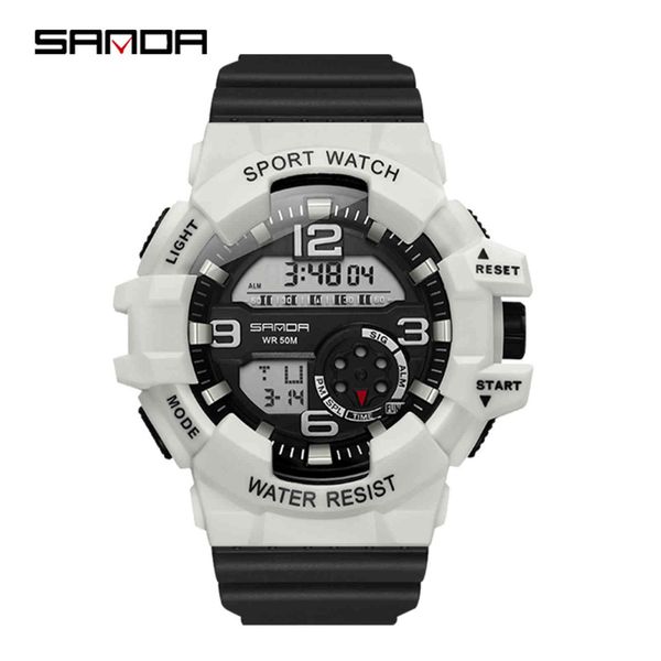 sanda new men's fashion military outdoor sports watch dual display time electronic waterproof clock luminous diving wristwatches, Slivery;brown
sanda new men's fashion military outdoor sports watch dual display time electronic waterproof clock luminous diving wristwatches, Slivery;brown