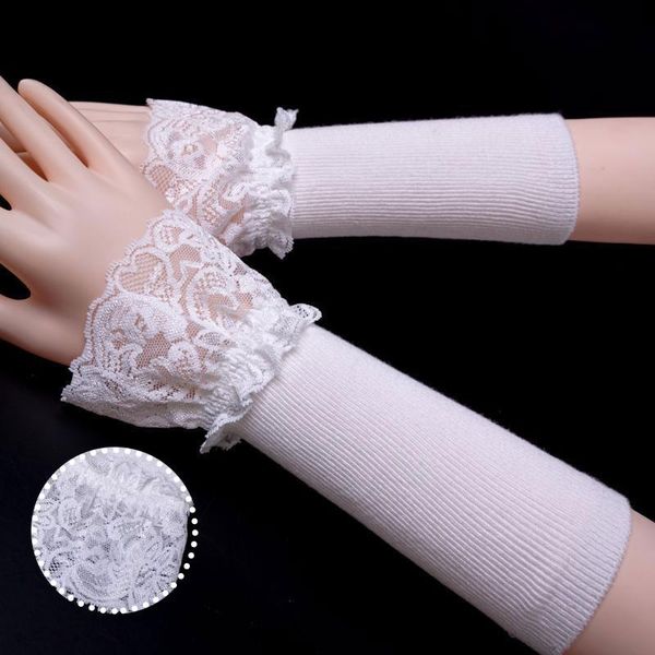 five fingers gloves fake cuffs cotton arm covers white lace fashion autumn and winter warm knitted double-layer sunscreen, Blue;gray
five fingers gloves fake cuffs cotton arm covers white lace fashion autumn and winter warm knitted double-layer sunscreen, Blue;gray