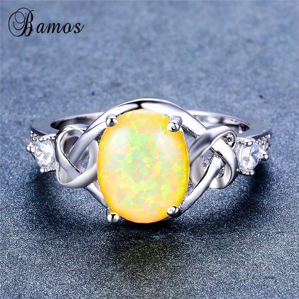 wedding rings bamos brand yellow/green fire opal ring luxury knot promise for women 925 silver filled vintage jewelry, Slivery;golden
wedding rings bamos brand yellow/green fire opal ring luxury knot promise for women 925 silver filled vintage jewelry, Slivery;golden