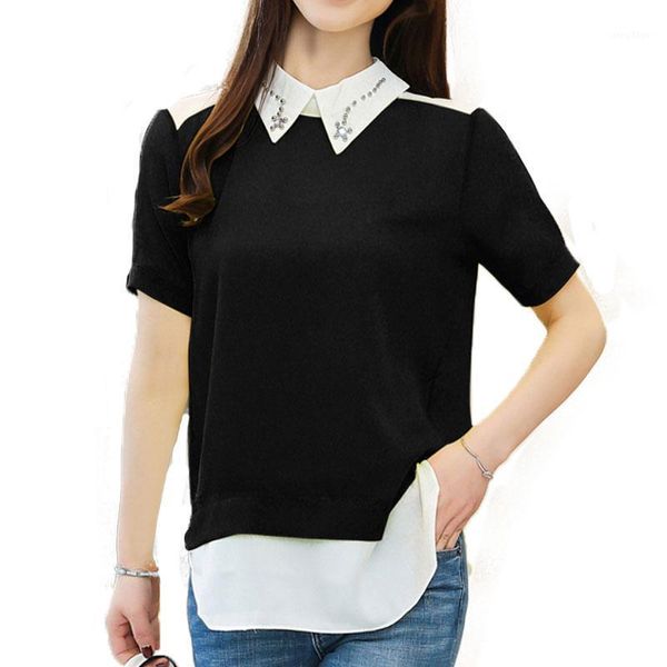 womens 2021 chiffon blouse women summer women's patchwork shirt blouses diamonds feamle casual blusas & shirts, White
womens 2021 chiffon blouse women summer women's patchwork shirt blouses diamonds feamle casual blusas & shirts, White