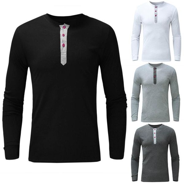 men's t-shirts men's slim solid color tee shirt male o neck single breasted buttons long sleeve t sport office casual base #t3g, White;black
men's t-shirts men's slim solid color tee shirt male o neck single breasted buttons long sleeve t sport office casual base #t3g, White;black