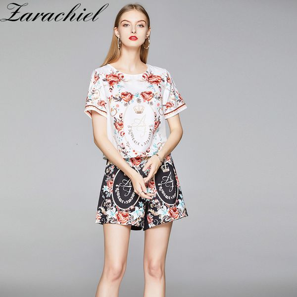dresses summer fashion runway wide leg set women short sleeve flower print tshirt and vintage pocket shorts two pieces sets, Black;gray
dresses summer fashion runway wide leg set women short sleeve flower print tshirt and vintage pocket shorts two pieces sets, Black;gray