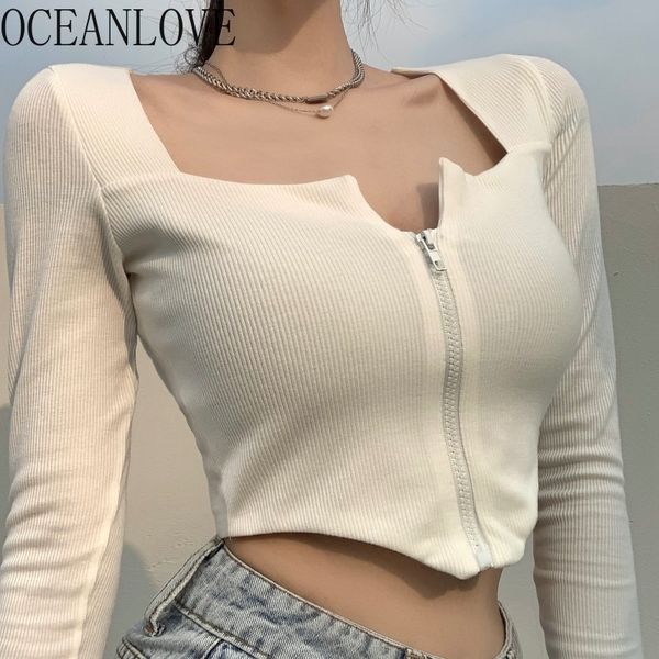 solid zipper short spring vintage t shirt women square neck slim korean ins fashion t-shirt ladies 210415, White
solid zipper short spring vintage t shirt women square neck slim korean ins fashion t-shirt ladies 210415, White