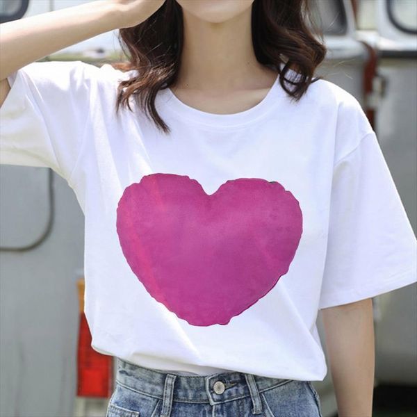 fashion love printing women short sleeve tee casual round neck simple and versatile white ladies
fashion love printing women short sleeve tee casual round neck simple and versatile white ladies
