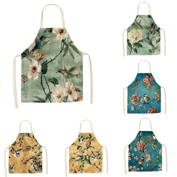 aprons 1pcs kitchen apron vintage flower birds printed sleeveless cotton linen for men women home cleaning tools 55*68cm
aprons 1pcs kitchen apron vintage flower birds printed sleeveless cotton linen for men women home cleaning tools 55*68cm