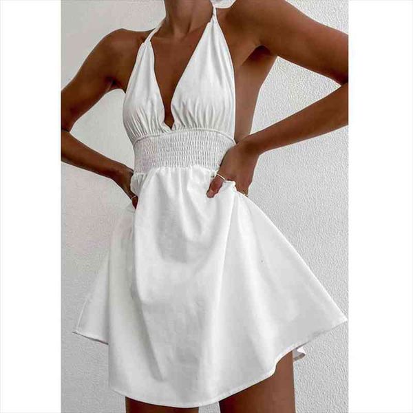 elegant halter lace up sundress women white a-line mini dress summer chic lady backless high waist flared dresses classic, Black;gray
elegant halter lace up sundress women white a-line mini dress summer chic lady backless high waist flared dresses classic, Black;gray