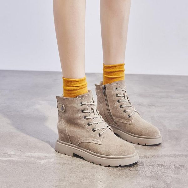 boots 2021 ankle women cow suede bandage autumn fashion lady leather shoes internal increase 6.5cm q10-09, Black
boots 2021 ankle women cow suede bandage autumn fashion lady leather shoes internal increase 6.5cm q10-09, Black