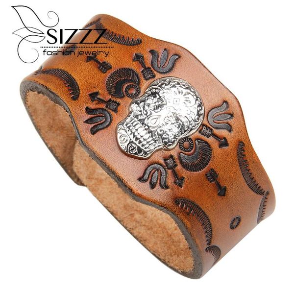 charm bracelets sizzz 24cm*4cm 2021 punk rock skull genuine leather bracelet&bangles for women/men, Golden;silver
charm bracelets sizzz 24cm*4cm 2021 punk rock skull genuine leather bracelet&bangles for women/men, Golden;silver