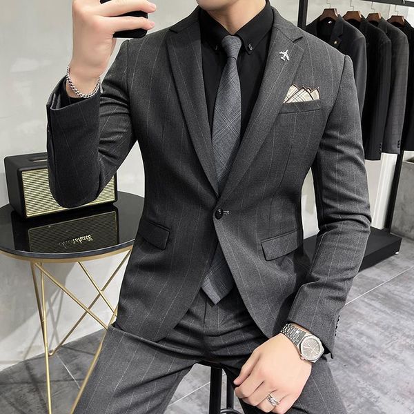 men's suits & blazers ( jacket + pants ) men business suit 2021 single breasted striped lapel formal blazer 2 pcs set costume homme, White;black
men's suits & blazers ( jacket + pants ) men business suit 2021 single breasted striped lapel formal blazer 2 pcs set costume homme, White;black