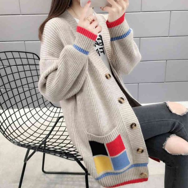 sweaters female cardigans korean autumn long sleeve v-neck pocket loose knitted cardigan for women sweater coat, White;black
sweaters female cardigans korean autumn long sleeve v-neck pocket loose knitted cardigan for women sweater coat, White;black