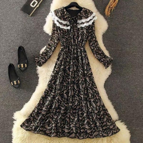 casual dresses 2021 spring autumn women chiffon vintage print floral long sleeve pleated female beach party vestidos b09, Black;gray
casual dresses 2021 spring autumn women chiffon vintage print floral long sleeve pleated female beach party vestidos b09, Black;gray