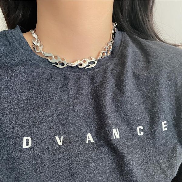 chains european personality design flame necklace hip-hop fashion splicing chain for men and women short clavicle neck, Silver
chains european personality design flame necklace hip-hop fashion splicing chain for men and women short clavicle neck, Silver