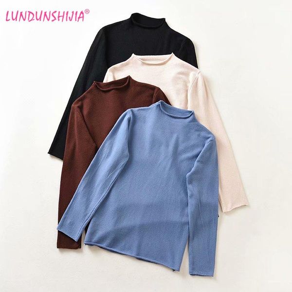women's sweaters lundunshijia slim sweater women pullover casual half turtleneck long sleeve knitting female jumpers solid basic, White;black
women's sweaters lundunshijia slim sweater women pullover casual half turtleneck long sleeve knitting female jumpers solid basic, White;black