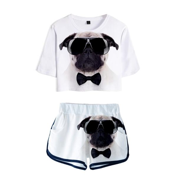women's tracksuits the latest 3d pug exposed navel t-shirt+shorts two-piece sets fashion animal dog casual girl's summer, Gray
women's tracksuits the latest 3d pug exposed navel t-shirt+shorts two-piece sets fashion animal dog casual girl's summer, Gray