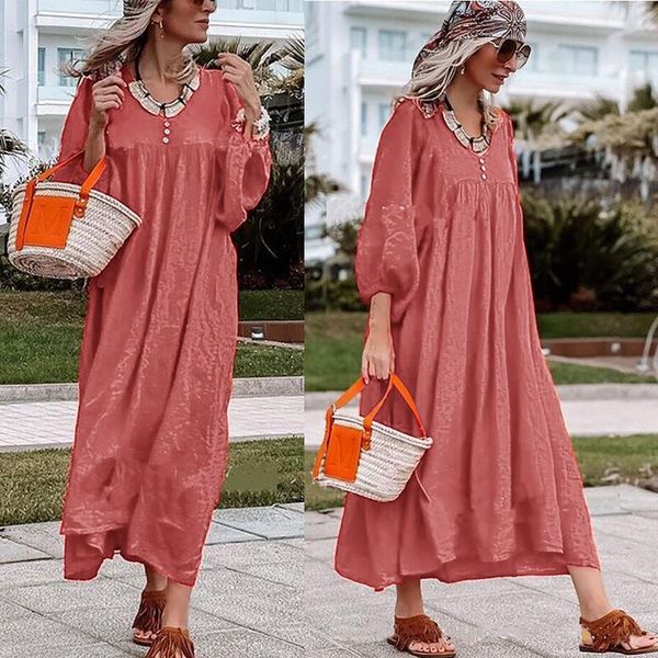casual dresses dress gown for womens boho plus size floral high waist wrist sleeve loose elegant beach long vestidos, Black;gray
casual dresses dress gown for womens boho plus size floral high waist wrist sleeve loose elegant beach long vestidos, Black;gray