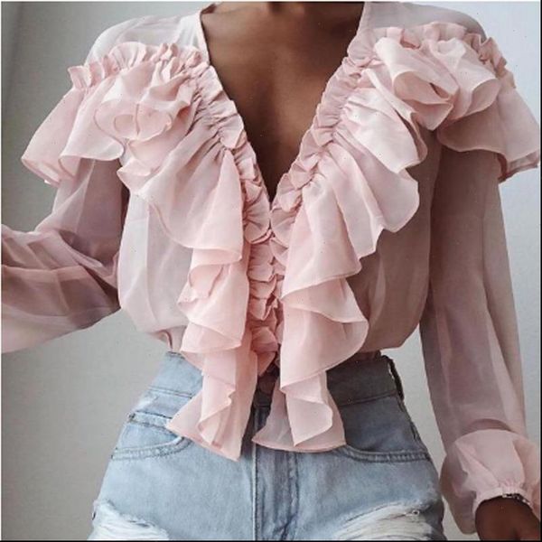 women chiffon womens blouses ruffle blouse sweet frilly v long sleeve cute woman fashion casual pink shirt stylish, White
women chiffon womens blouses ruffle blouse sweet frilly v long sleeve cute woman fashion casual pink shirt stylish, White