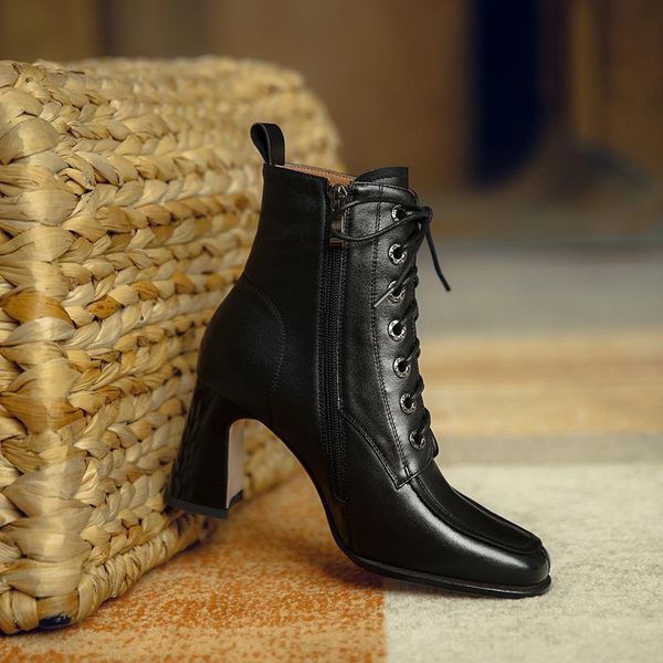 boots royesic genuine cow leather women's pointed toe mid-heel 2021 autumn and winter retro short women, Black
boots royesic genuine cow leather women's pointed toe mid-heel 2021 autumn and winter retro short women, Black