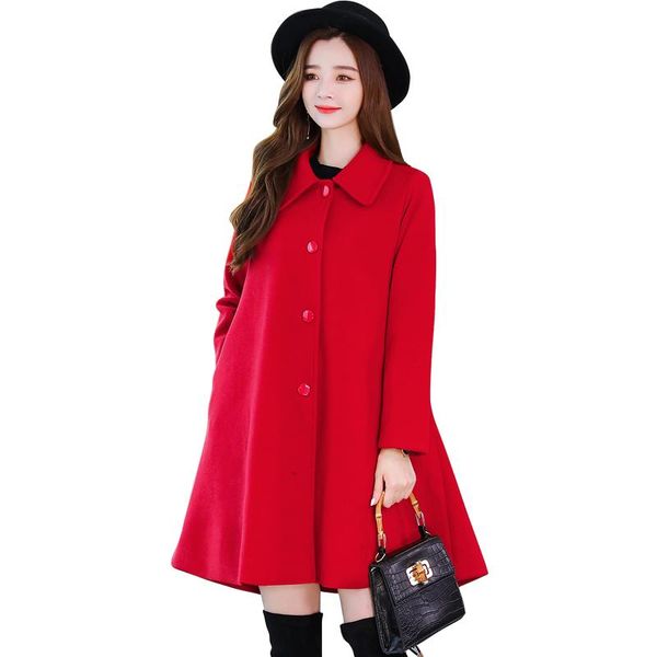 women's wool & blends women woolen coat autumn winter loose single-breasted mid long outerwear large size black red ccoat clothes y217
women's wool & blends women woolen coat autumn winter loose single-breasted mid long outerwear large size black red ccoat clothes y217