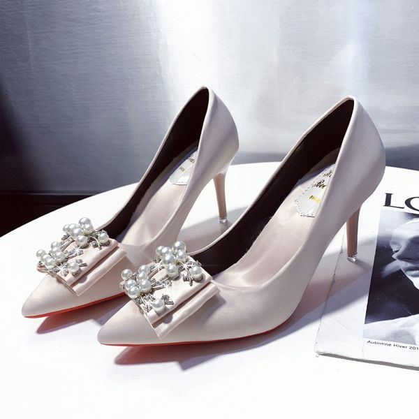 women high heel shoes elegant pointed toe pumps slip-on pearl thin heel ladies pumps women dress party shoes mmm, Black
women high heel shoes elegant pointed toe pumps slip-on pearl thin heel ladies pumps women dress party shoes mmm, Black