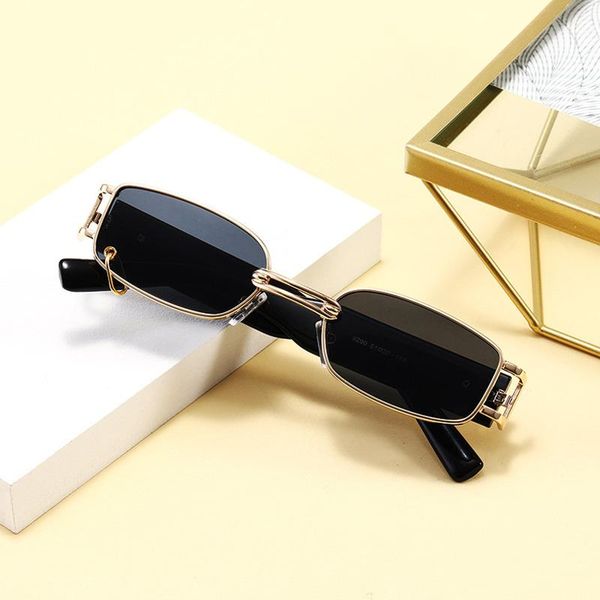 sunglasses fashion small rectangle punk women brand designer vintage metal ring decoration men sun glasses shades uv400, White;black
sunglasses fashion small rectangle punk women brand designer vintage metal ring decoration men sun glasses shades uv400, White;black