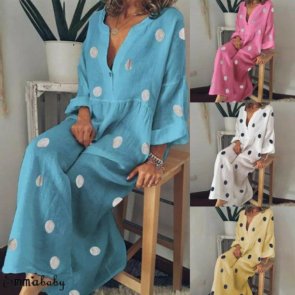 est women boho vintage loose long maxi dress sleeve v neck floral holiday beach plus size s-5xl casual dresses, Black;gray
est women boho vintage loose long maxi dress sleeve v neck floral holiday beach plus size s-5xl casual dresses, Black;gray