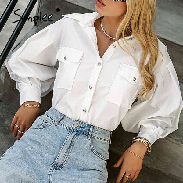 lantern sleeve oversize white blouse women office turn down collar ladies casual spring high street poaket shirts 210414
lantern sleeve oversize white blouse women office turn down collar ladies casual spring high street poaket shirts 210414