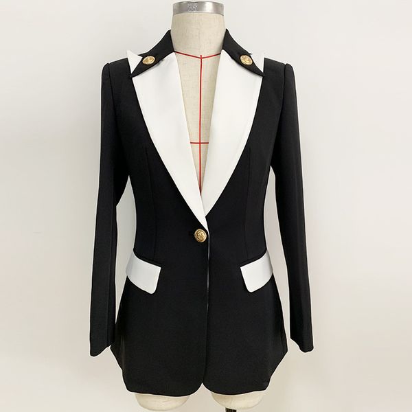 women's suits & blazers premium style original design personality black white stitching collar slim blazer one button jacket coat outwe, White;black
women's suits & blazers premium style original design personality black white stitching collar slim blazer one button jacket coat outwe, White;black