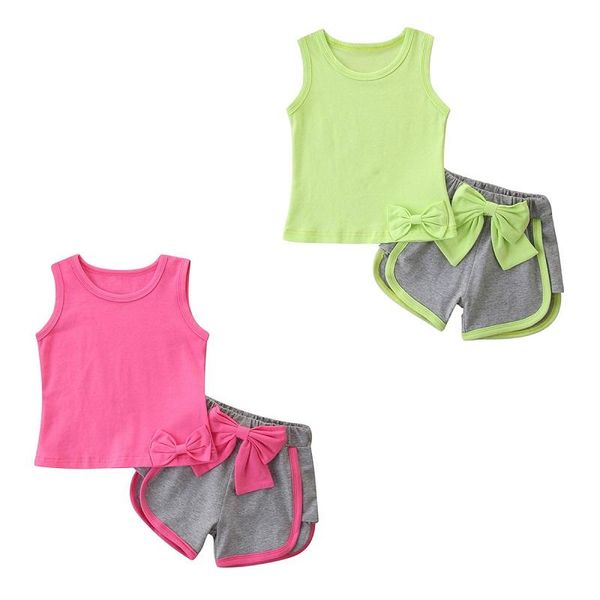 clothing sets 1-6y baby girls 2pcs summer bowknot sleeveless o-neck casual vest +short pants outfit, White
clothing sets 1-6y baby girls 2pcs summer bowknot sleeveless o-neck casual vest +short pants outfit, White