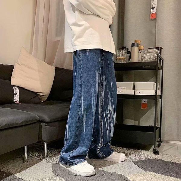 men's jeans casual oversize hip hop loose straight korean streetwear male denim pants clothing fashion print summer trousers, Blue
men's jeans casual oversize hip hop loose straight korean streetwear male denim pants clothing fashion print summer trousers, Blue