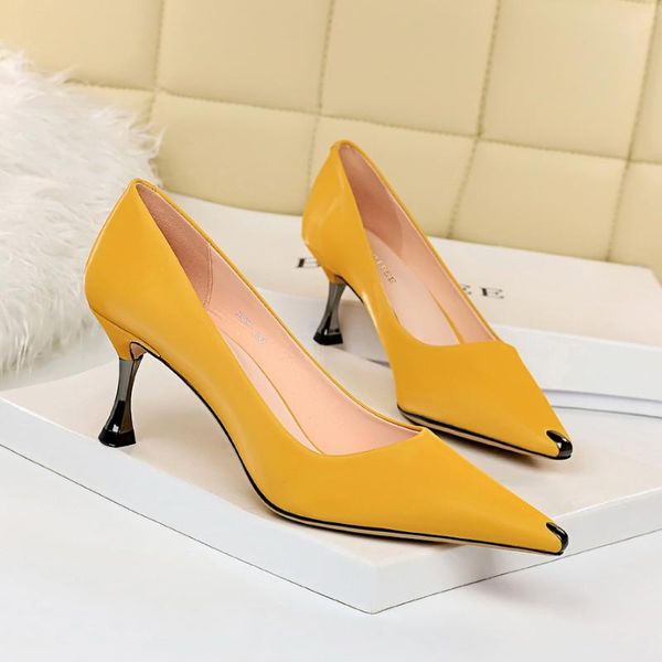 dress shoes bigtree korean version heels women fashion occupation high pumps metal pointed 2021 low heel, Black
dress shoes bigtree korean version heels women fashion occupation high pumps metal pointed 2021 low heel, Black