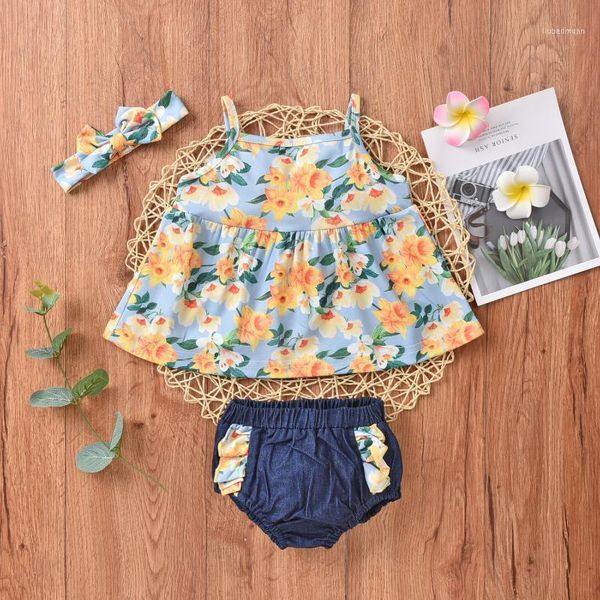 clothing sets summer baby girls three-piece clothes set blue floral printed pattern sleeveless boat neck shorts and headdress outfit1, White
clothing sets summer baby girls three-piece clothes set blue floral printed pattern sleeveless boat neck shorts and headdress outfit1, White