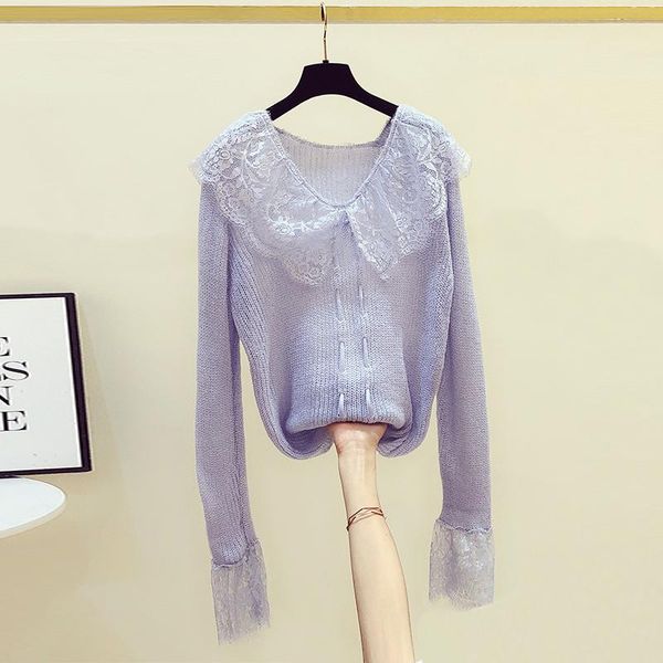 women's sweaters 2021 autumn winter woman stitching lace v-neck thin knit sweater korean drawstring long-sleeved knitwear femme, White;black
women's sweaters 2021 autumn winter woman stitching lace v-neck thin knit sweater korean drawstring long-sleeved knitwear femme, White;black