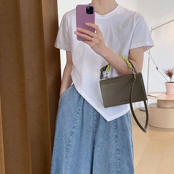 women's t-shirt summer simple style short sleeve solid color women t shirt asymmetrical cotton soft comfortable for, White
women's t-shirt summer simple style short sleeve solid color women t shirt asymmetrical cotton soft comfortable for, White
